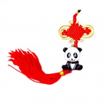 Creative Decoration Chinese Knot Tassel Panda Shaped Hang Decor for Car, D