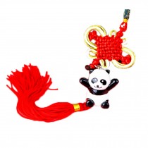 Creative Decoration Chinese Knot Tassel Panda Shaped Hang Decor for Car, H