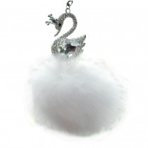 Elegant Ornaments, Art Car Charm Pendant (Swan Best Wishes), White