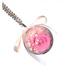 Preserved Fresh Flower Car Pendant Car Decoration Creative Gifts, Pink