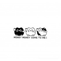3 pieces "Money Money Come To ME!" Car Decal Sticker BLACK (10.8"x3.4")