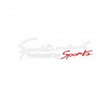 set of 3 Sports Mind - Car Decal Stickers WHITE And RED (10.8"x2.8")