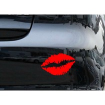 Kiss Mark Lips Car Decal / Sticker RED 15.7"