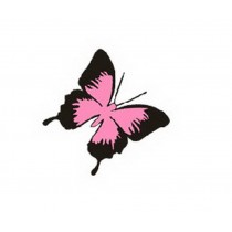 Butterfly Car Decal Stickers Free Decals BLACK And PINK, set of 3(3.9")