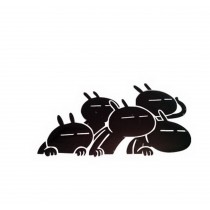 3 pieces Lovely Rabbit Stickers Funny Car Decal BLACK (4.7"x4.7")
