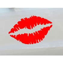 Kiss Mark Lips Car Decal / Sticker RED 11.8"