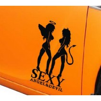 Sexy Girl Car Decal Stickers Doors Car Sticker BLACK (11.8"x7.5")