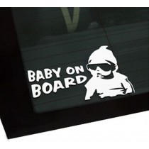 Baby On Board Car Decal Stickers Personality Funny Car Decal Reflective WHITE