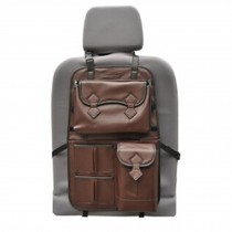 Plush Design Car Seat Back Organizer Suspension Type Storage Bag,COFFEE