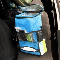 Car Seat Back Organizer Suspension Type Heat-protecting Storage Bag,BLUE