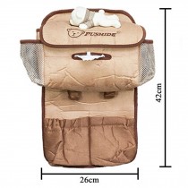 [Little Bear]Car Seat Back Organizer Suspension Type Storage Bag,COFFEE