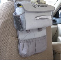 [Little Bear]Car Seat Back Organizer Suspension Type Storage Bag,GRAY