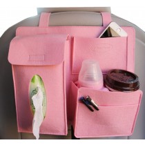 Multi-Pocket Travel Storage Bag Car Accessories Car Seat Organizer Pink