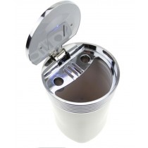 Portable Stainless Auto Car Cigarette Ashtray Ash with Blue LED Light Silver