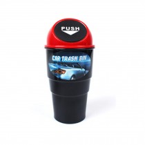 High-grade Home Car Trash Can Garbage Container Mini Dustbin ,RED