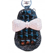 Bow Car Key Holder Decorative Lovely Key Chain Sets Zero Wallet Pendant,Black