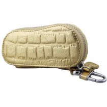 Geniune Leather Key Bag Key Chain Case Car Key Holder(Golden)
