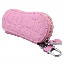 Geniune Leather Key Bag Key Chain Case Car Key Holder(Pink)