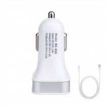 Dual USB Car Charger Designed for Apple/Android Devices(Included Iphone5 Cable)