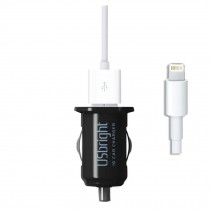 Universal Auto Charger--Noctilucent Dual USB Car Charger (I5/5s Cable Included)
