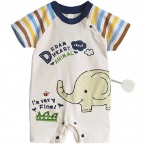 Toddler Bodysuit Baby Romper Infant Onesies Creep Short Sleeves Little Elephant