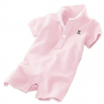 Baby Polo Bodysuit Infant Romper Toddlers Onesies Learn Creeping Climbing PINK