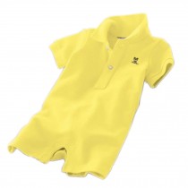 Baby Polo Bodysuit Infant Romper Toddlers Onesies Learn Creeping Climbing YELLOW