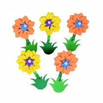 4 PCS Well Design Hollow Flowers Wall Decorate Stickers, 9x6 cm