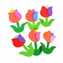 4 PCS Beautiful Tulip Flowers Pattern Nursery Classroom Decorate