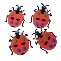 Set of 3 Bubble Paper Cartoon Wall Decorate Products (Ladybird, 8x9cm)
