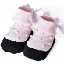 Baby Socks Lovely Cotton Summer Infant Socks 0-12 Months(Pink With Beads)