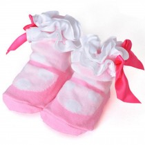 Baby Socks Lovely Cotton Summer Infant Socks 0-12 Months(Peach Bow)