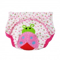 Set of 2 Breathable Babies Cloth Diapers Cute Ladybug Cartoon Pattern, M Size