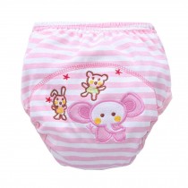2 PCS Leak-proof Babies Study Pants Pink Strip Cartoon Pattern Diapers