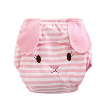 Set of 2 Well Design Pink Strip Baby Diapers Rabbit Cartoon