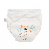 2 Pieces Of Unisex Baby Diapers Training Pants Dolphin Pattern,WHITE