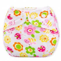 2 Pcs Waterproof Flower Pattern Paw Leak Proof Breathable Infant Baby Diaper