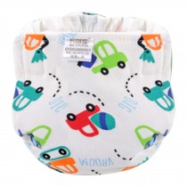 Cartoon Car Breathable Cotton Adjustable Washable Baby Diapers