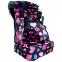 Baby Portable Easy Seat Chair Harness Eating Seat(Black With Heart)