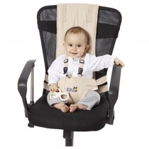Baby Portable Easy Seat Chair Harness Cute Eating Seat(Khaki)