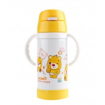 Cute Children Stainless Steel Insulation Cup Baby Sippy Cup Drinking Cup YELLOW