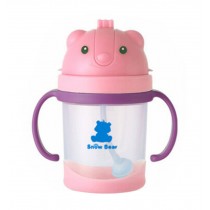 Cute Bear Infant Sippy Cups Baby Sippy Cup Children Drinking Cup PINK