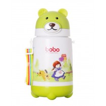 Cartoon Baby Sippy Cup Double Plastic Insulated Baby Cup GREEN