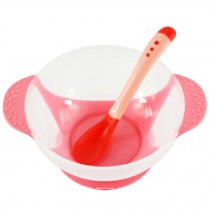 Temperature Sensing Color-changing Spoon And Bowl(Red)