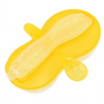 Feeding Baby Grinding Food Spoon And Bowl Baby Tableware(Yellow)