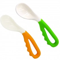 Baby Training Tableware Baby Spoons Curved Two Colors Spoons