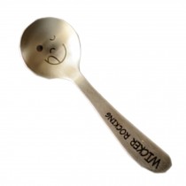Set Of 2 Baby Round Smiling Face Multifunctional Creative Stainless Steel Spoon