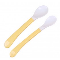 BEST Baby Feeding Spoons Children's Tableware Soft Spoon(1 Pair)-Yellow