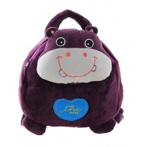 Lovely Durable Purple Kids Backpack Cute Little Pig Plush Cartoon Baby Bag 1-3Y