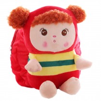 Lovely Mousse Stripe Toddler Backpack Infant Villus Knapsack Cute Baby Bag 1-3Y